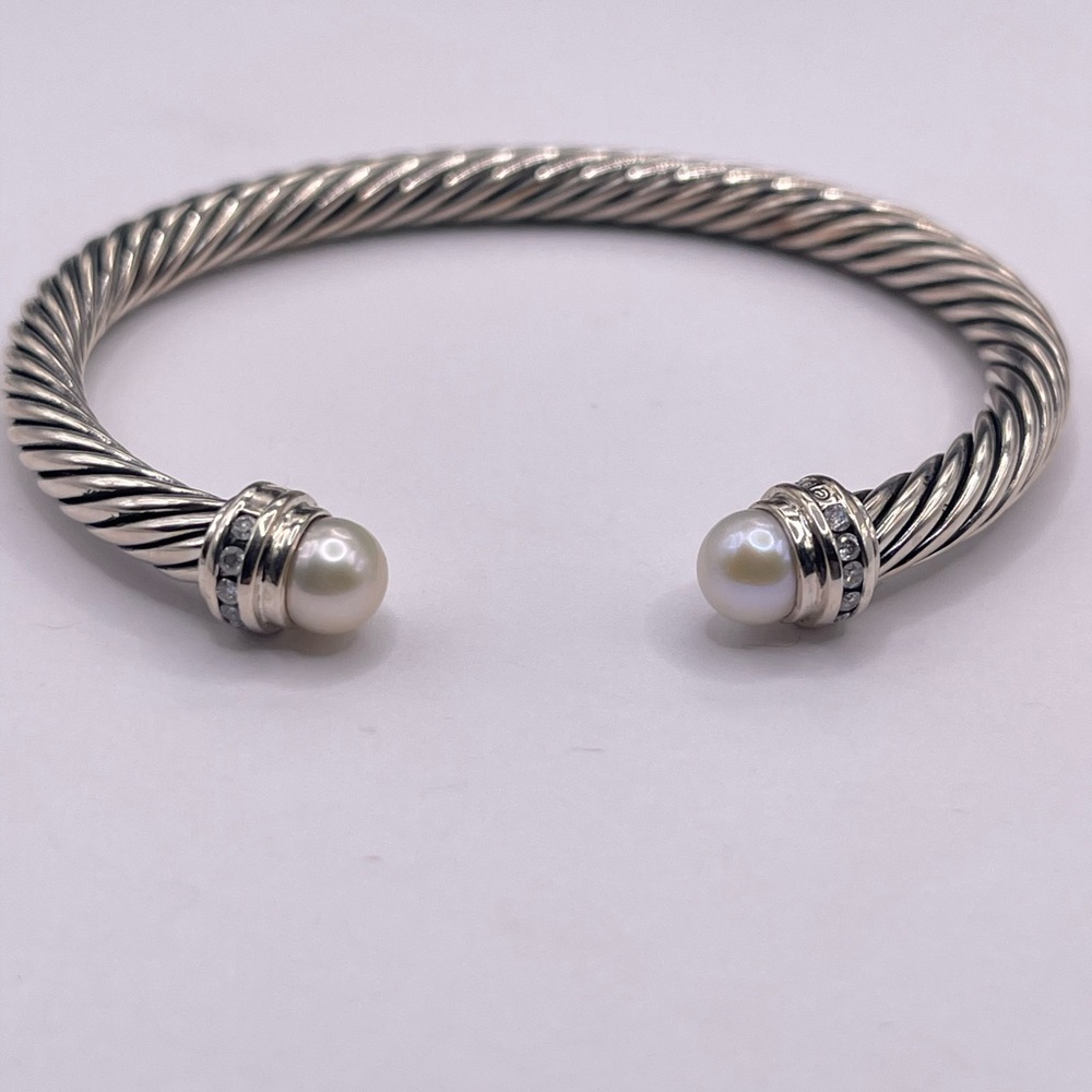 David Yurman Cable Classics Bracelet with Diamonds and Pearls